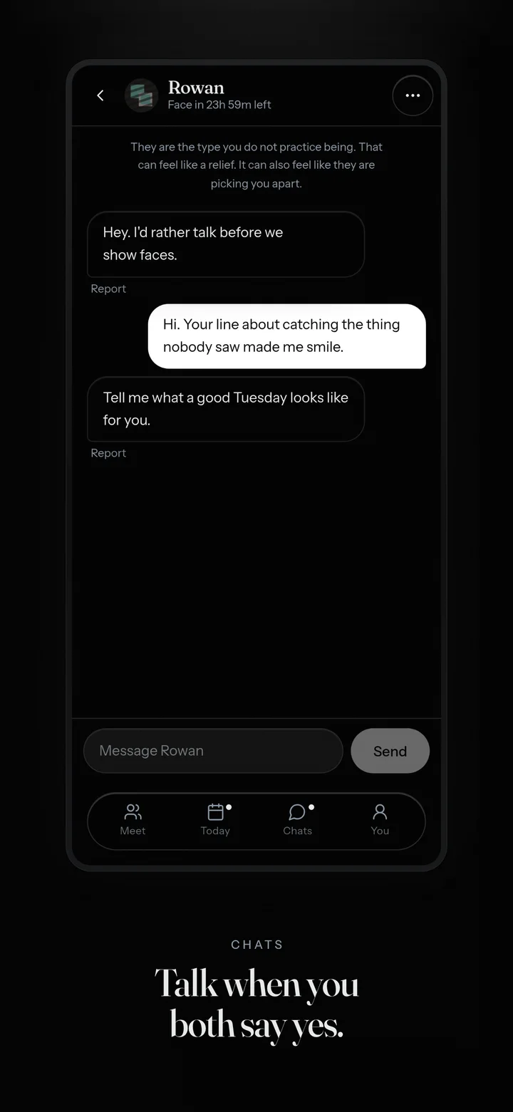 Chat. Talk when you both say yes.